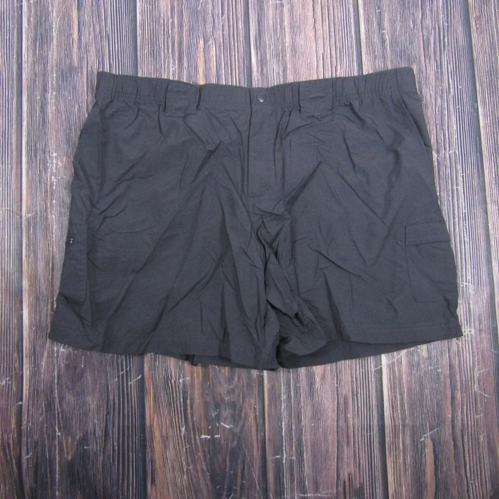 Columbia Swim‎ Shorts Mens XL Black Elastic Waist Mesh Lined Pockets Quick Dry